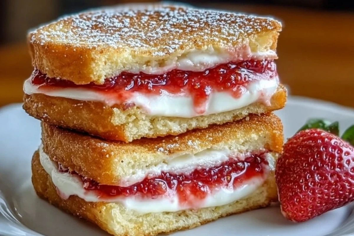 Fried Strawberry Cheesecake Sandwiches 1