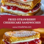 Fried Strawberry Cheesecake Sandwiches Pin
