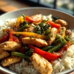 Garlic Chicken Stir-Fry with Rice 1