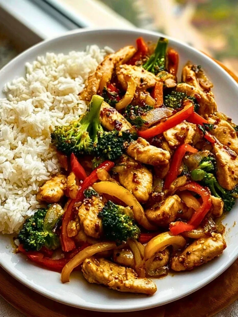 Garlic Chicken Stir-Fry with Rice 2