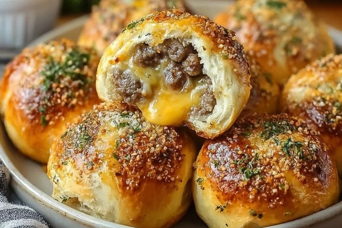 Garlic Parmesan Cheeseburger Bombs 1