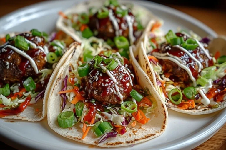 Korean BBQ Meatball Tacos 1