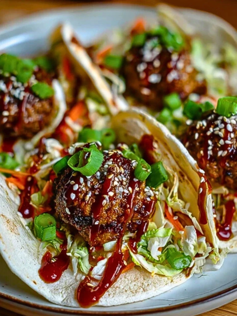 Korean BBQ Meatball Tacos 2