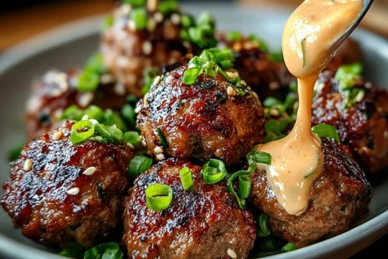 Korean BBQ Meatballs with Spicy Mayo Dip 1