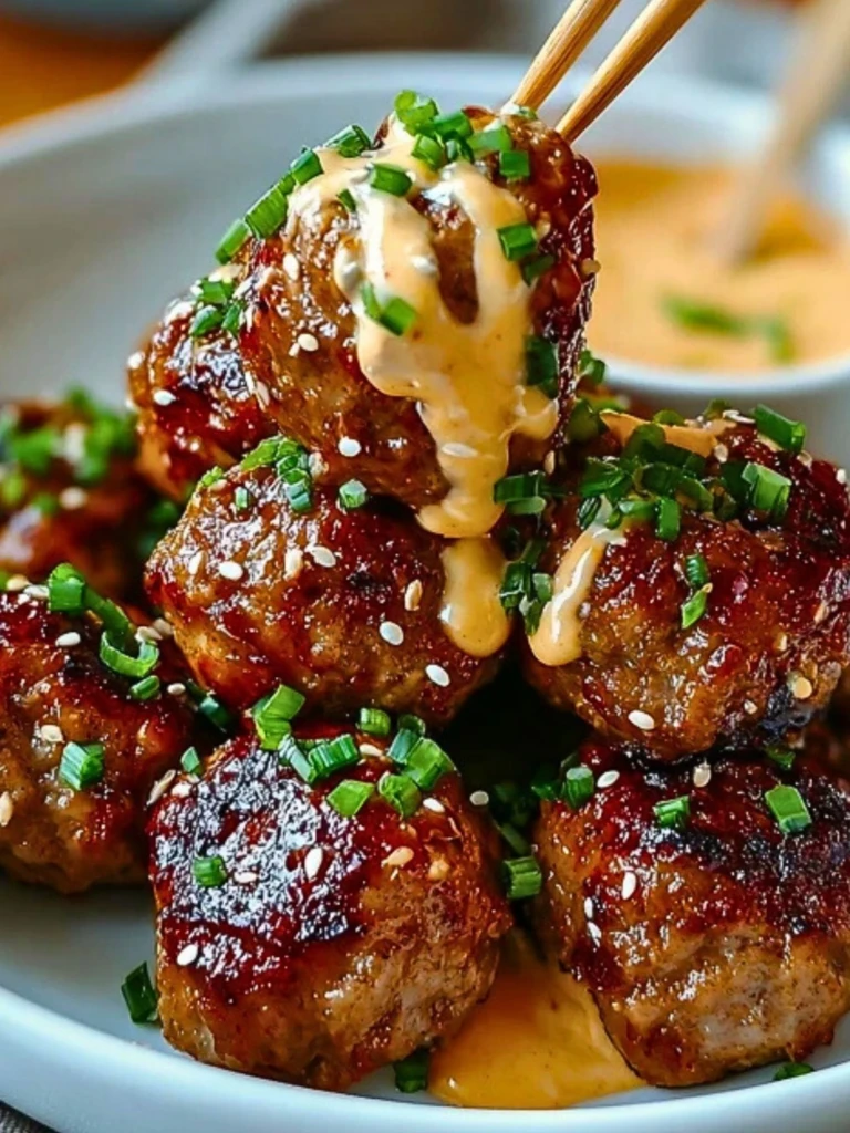 Korean BBQ Meatballs with Spicy Mayo Dip 2