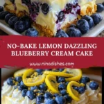 No-Bake Lemon dazzling Blueberry cream Cake Pin