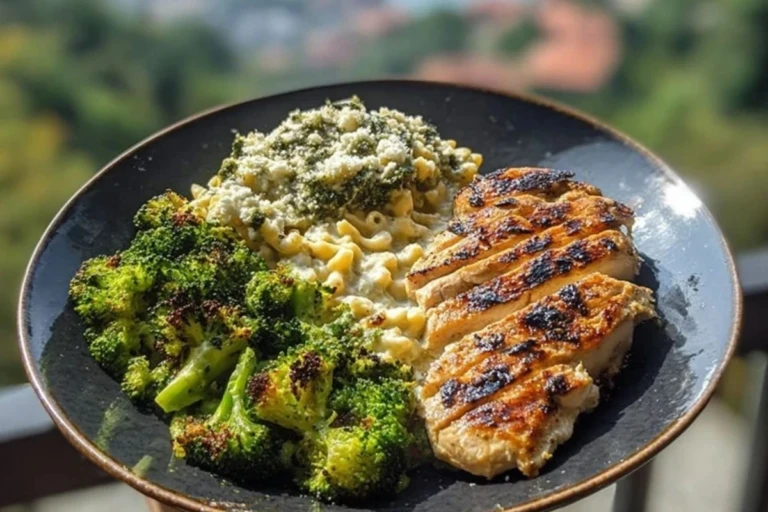 Pesto Chicken Alfredo with Spicy Feta Cream & Parmesan Broccoli Crunch 1