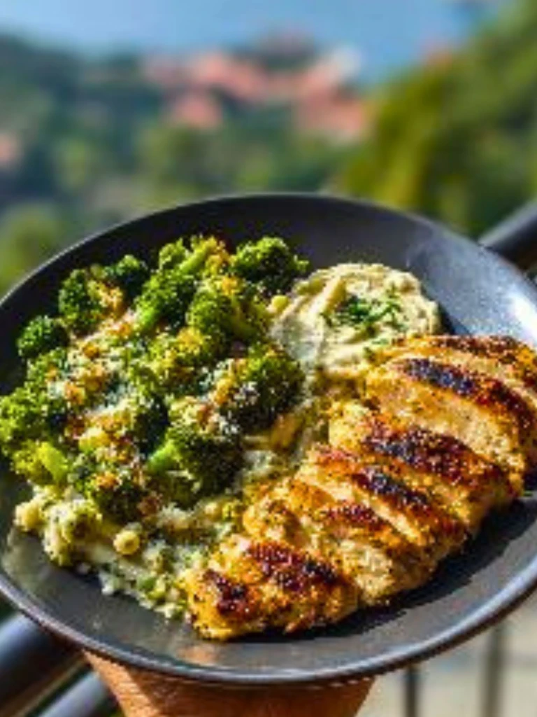 Pesto Chicken Alfredo with Spicy Feta Cream & Parmesan Broccoli Crunch 2