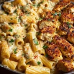 Spicy Cajun Chicken Rigatoni in Creamy Mozzarella Alfredo 1
