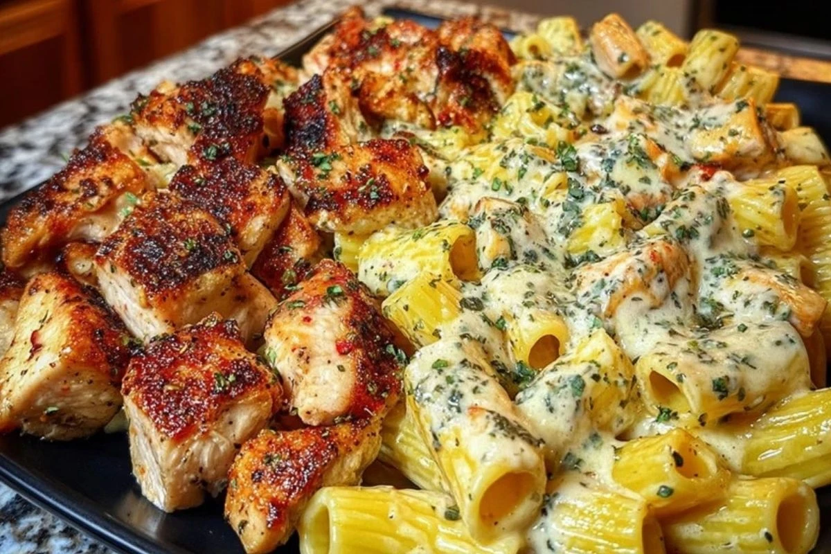 Spicy Cajun Chicken Rigatoni with Velveeta Garlic Cream Sauce 1