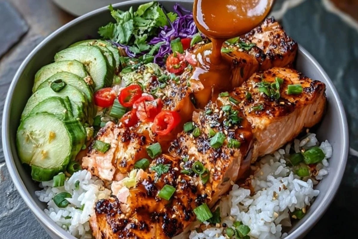 Sriracha Honey Salmon Bowls 1