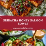 Sriracha Honey Salmon Bowls Pin
