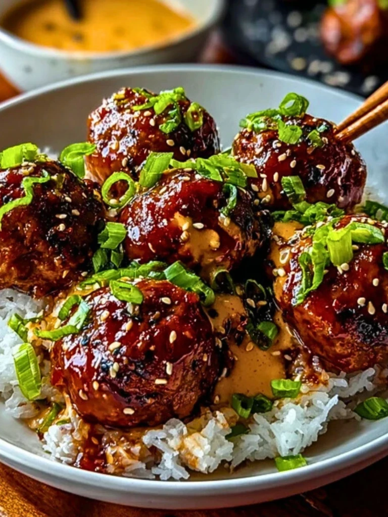 Sticky Korean BBQ Meatballs with Gochujang Glaze 2