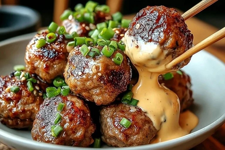 The Best Korean BBQ Meatballs with Spicy Mayo Dip 1