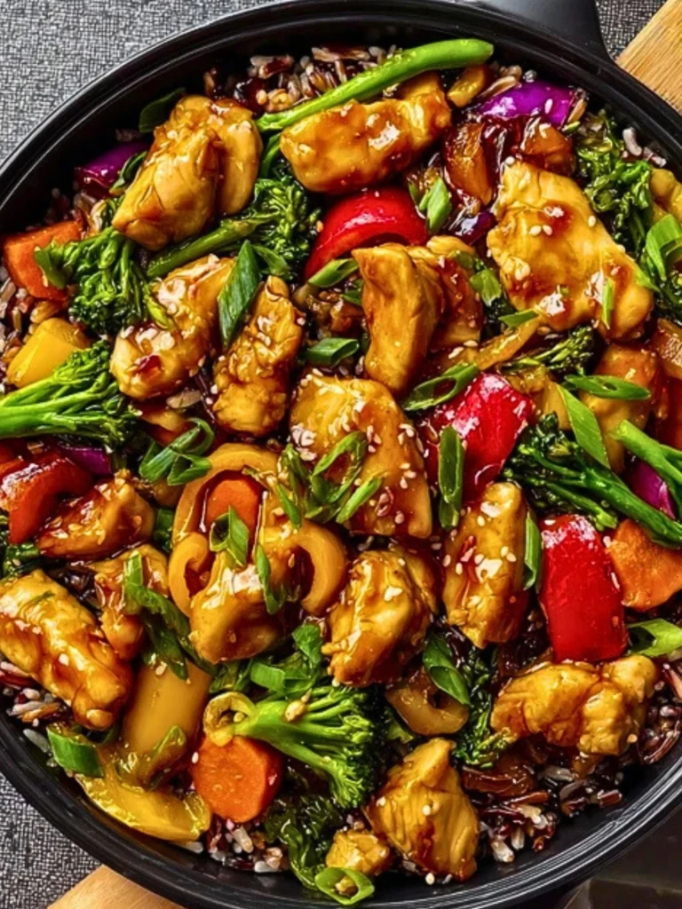 Ultimate Teriyaki Chicken Stir-Fry Recipe with Rainbow Veggies & Wild Rice 2