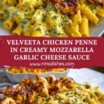 Velveeta Chicken Penne in Creamy Mozzarella Garlic Cheese Sauce Pin