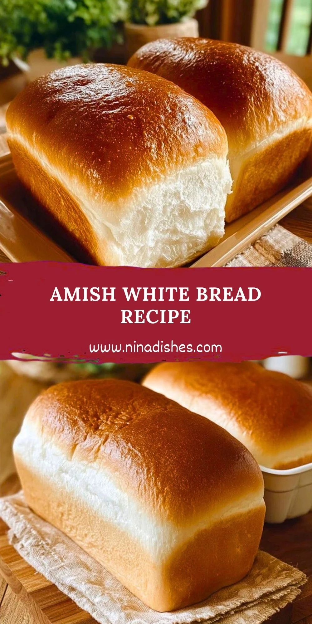 Amish White Bread Recipe Pin 1