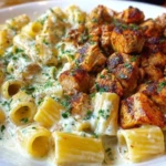 Cajun Garlic Butter Chicken Rigatoni in Cheesy Alfredo Sauce 1
