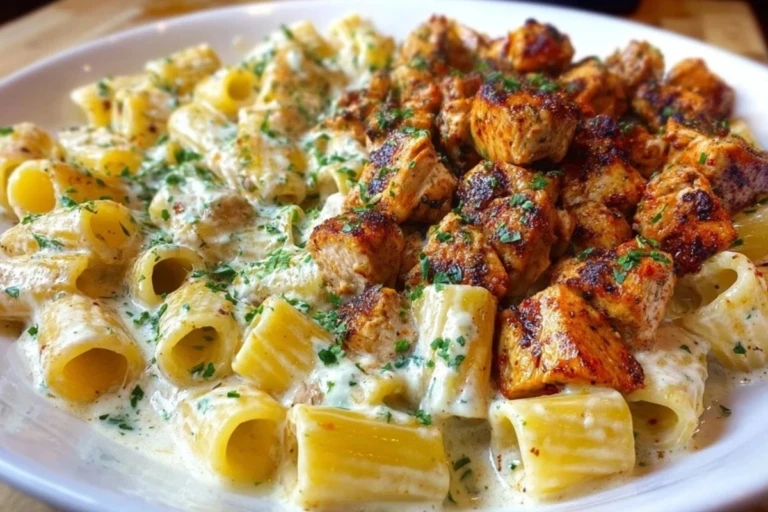 Cajun Garlic Butter Chicken Rigatoni in Cheesy Alfredo Sauce 1