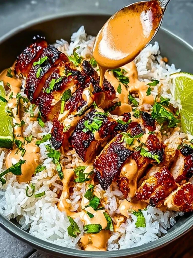 Chili Chicken Bowl with Coconut Lime Drizzle 2