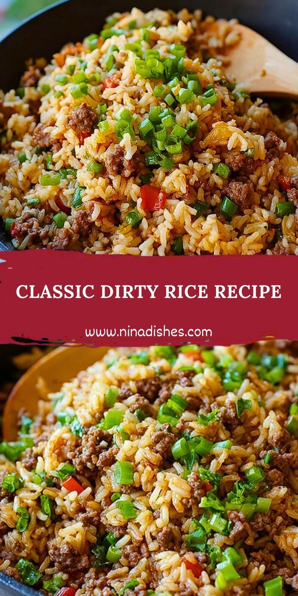 Classic Dirty Rice Recipe Pin 1