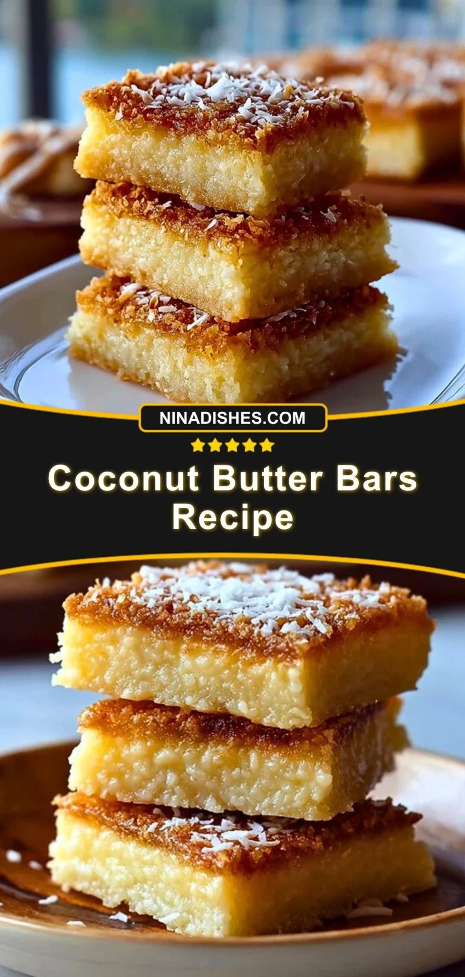 Coconut Butter Bars Recipe Pin 2