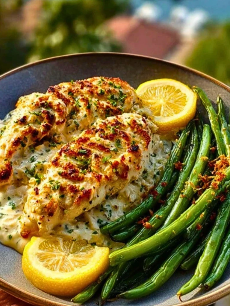 Coconut-Lemon Chicken Alfredo with Chili Feta Cream & Crispy Parmesan Green Beans 2
