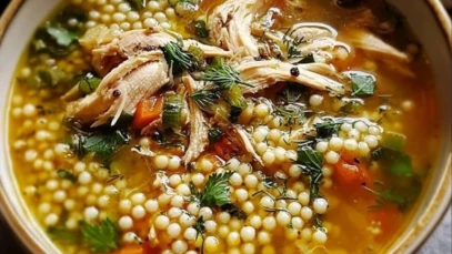 Comfort in a Bowl Chicken & Pearl Couscous Soup 1