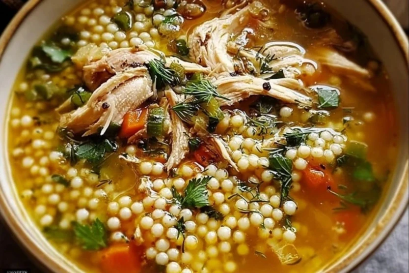 Comfort in a Bowl Chicken & Pearl Couscous Soup 1