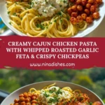 Creamy Cajun Chicken Pasta with Whipped Roasted Garlic Feta & Crispy Chickpeas Pin 1 (1)