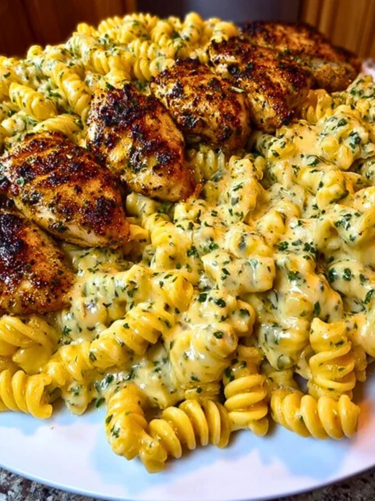 Creamy Garlic Butter Chicken and Rotini in Parmesan Sauce 2