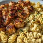 Creamy Jalapeño Garlic Chicken Bites with Twisted Cheddar Cajun Pasta 1