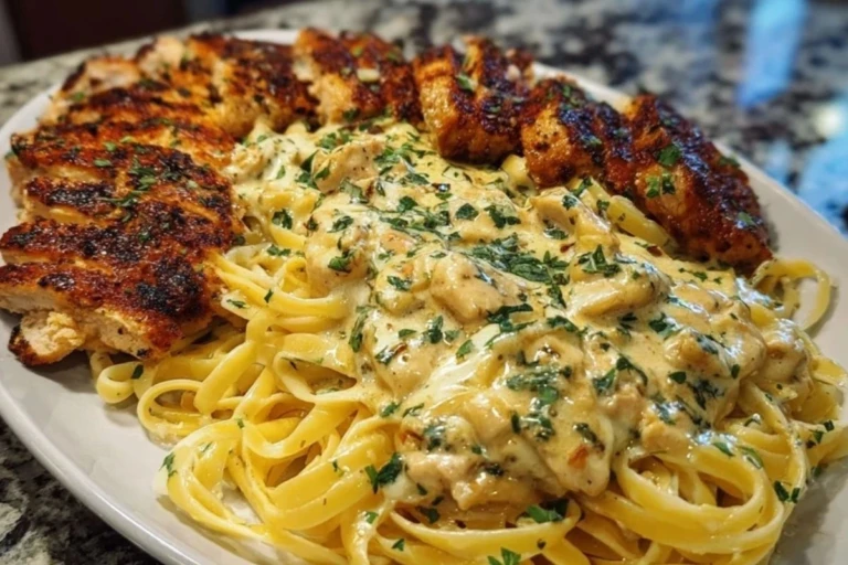 Creamy Velveeta Chicken Linguine with Mozzarella Garlic Sauce 1