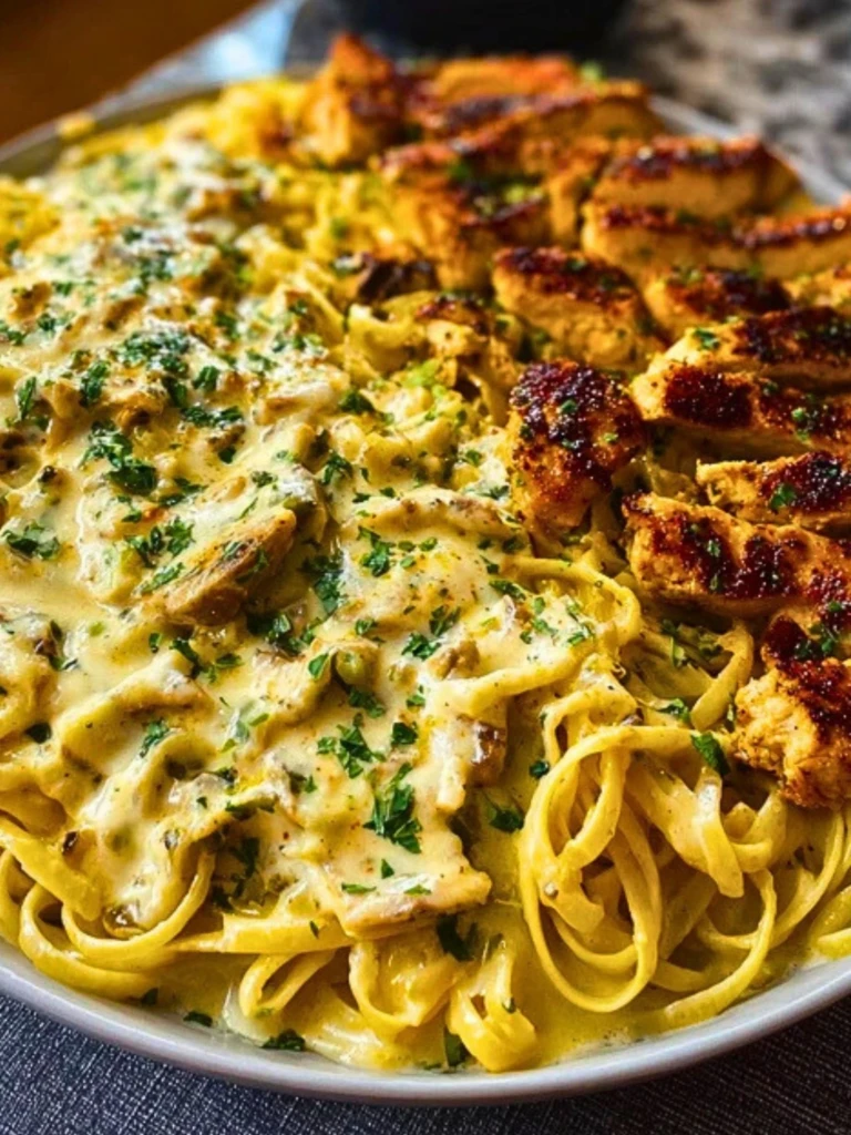 Creamy Velveeta Chicken Linguine with Mozzarella Garlic Sauce 2