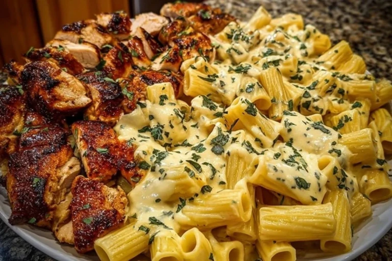 Creamy Velveeta Chicken Rigatoni with Mozzarella Garlic Sauce 1