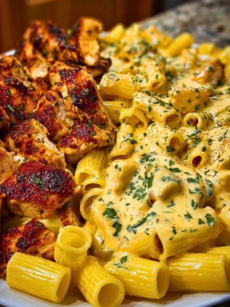 Creamy Velveeta Chicken Rigatoni with Mozzarella Garlic Sauce 2