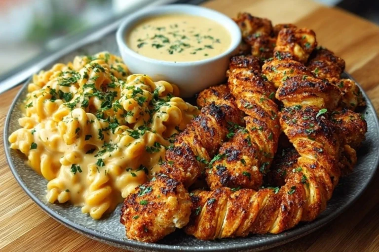 Crispy Chicken Bites & Blackened Cajun Alfredo with Roasted Corn Twists 1