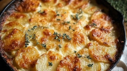 Crispy Parmesan and Gruyere Potato Gratin