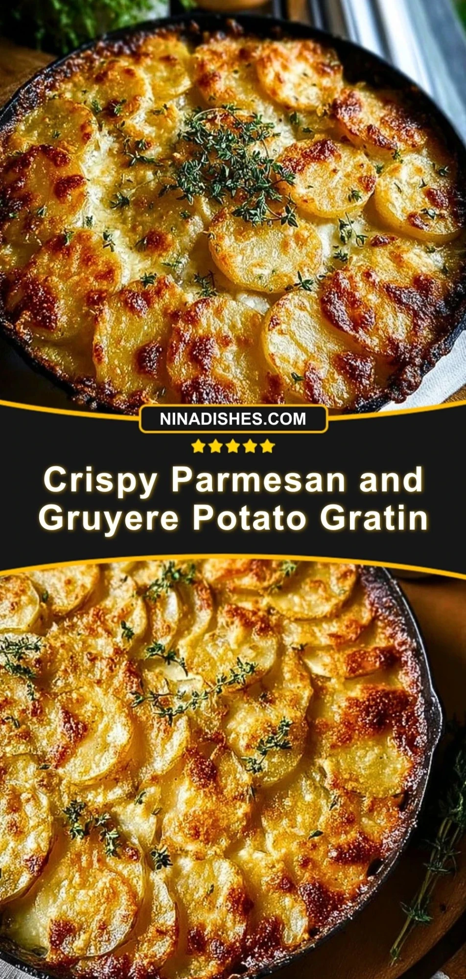 Crispy Parmesan and Gruyere Potato Gratin Pin 2