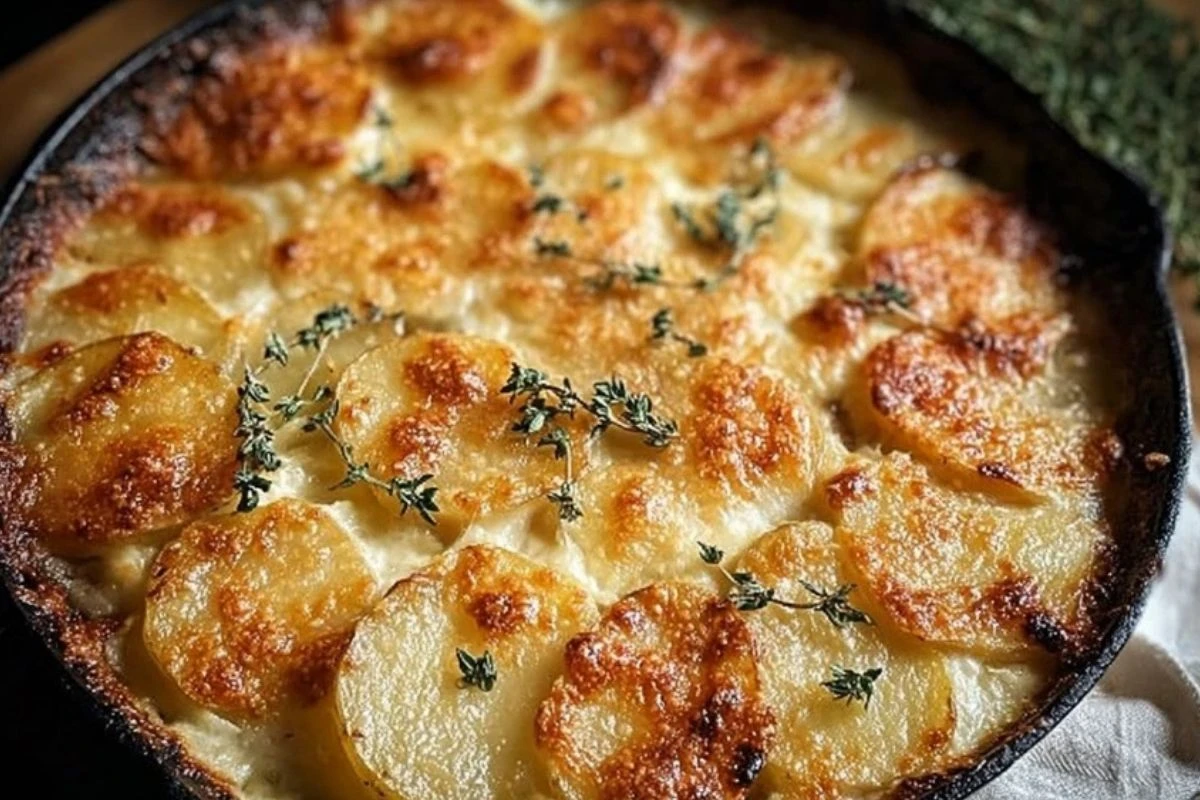 Crispy Parmesan and Gruyere Potato Gratin