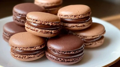 Divine Chocolate Macarons with Ganache Filling 1