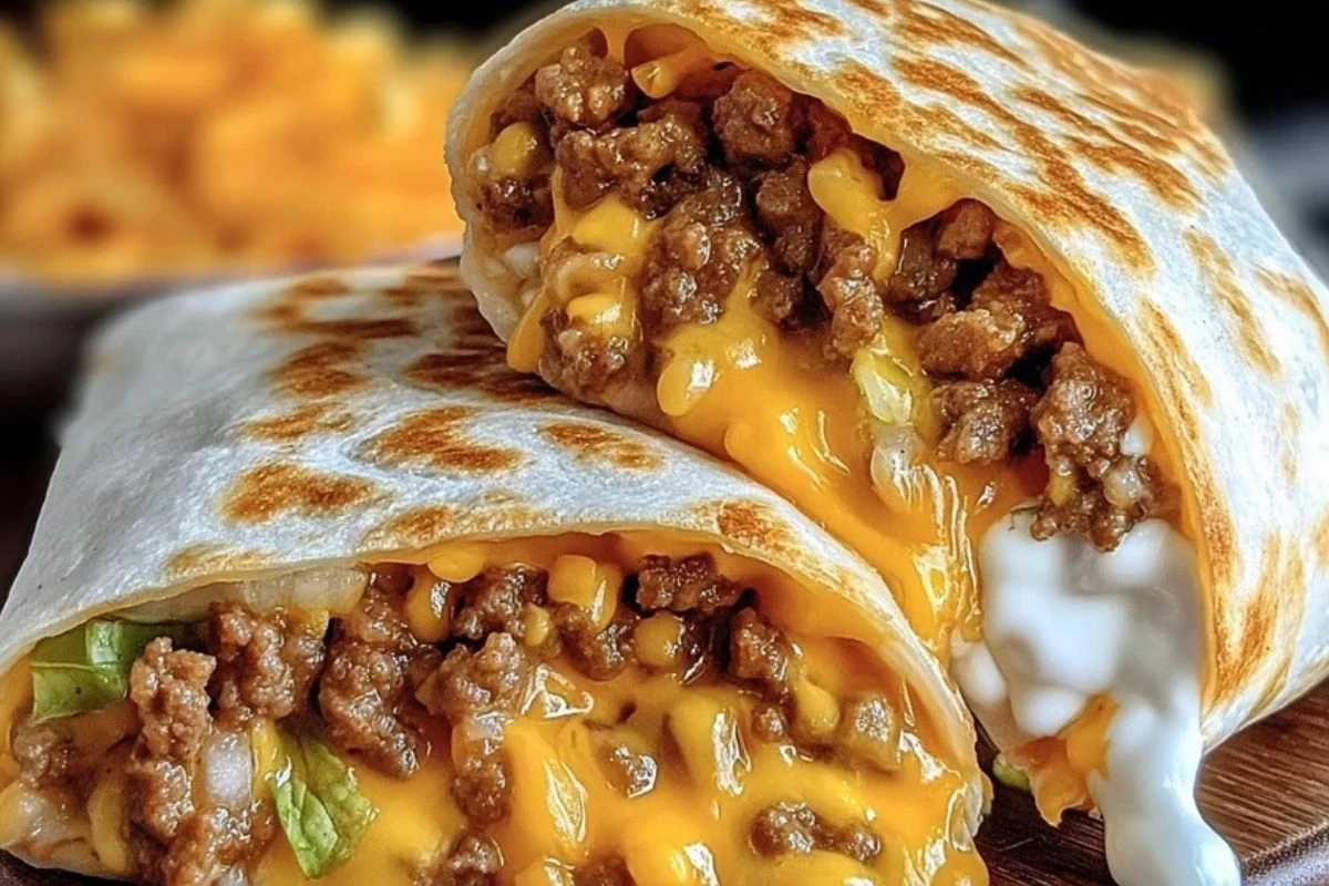 Easy Homemade Beefy Melt Burritos 1
