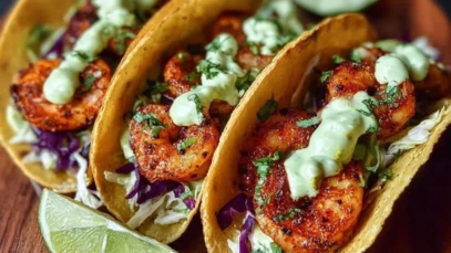 Easy Shrimp Tacos with Homemade Avocado Crema 1