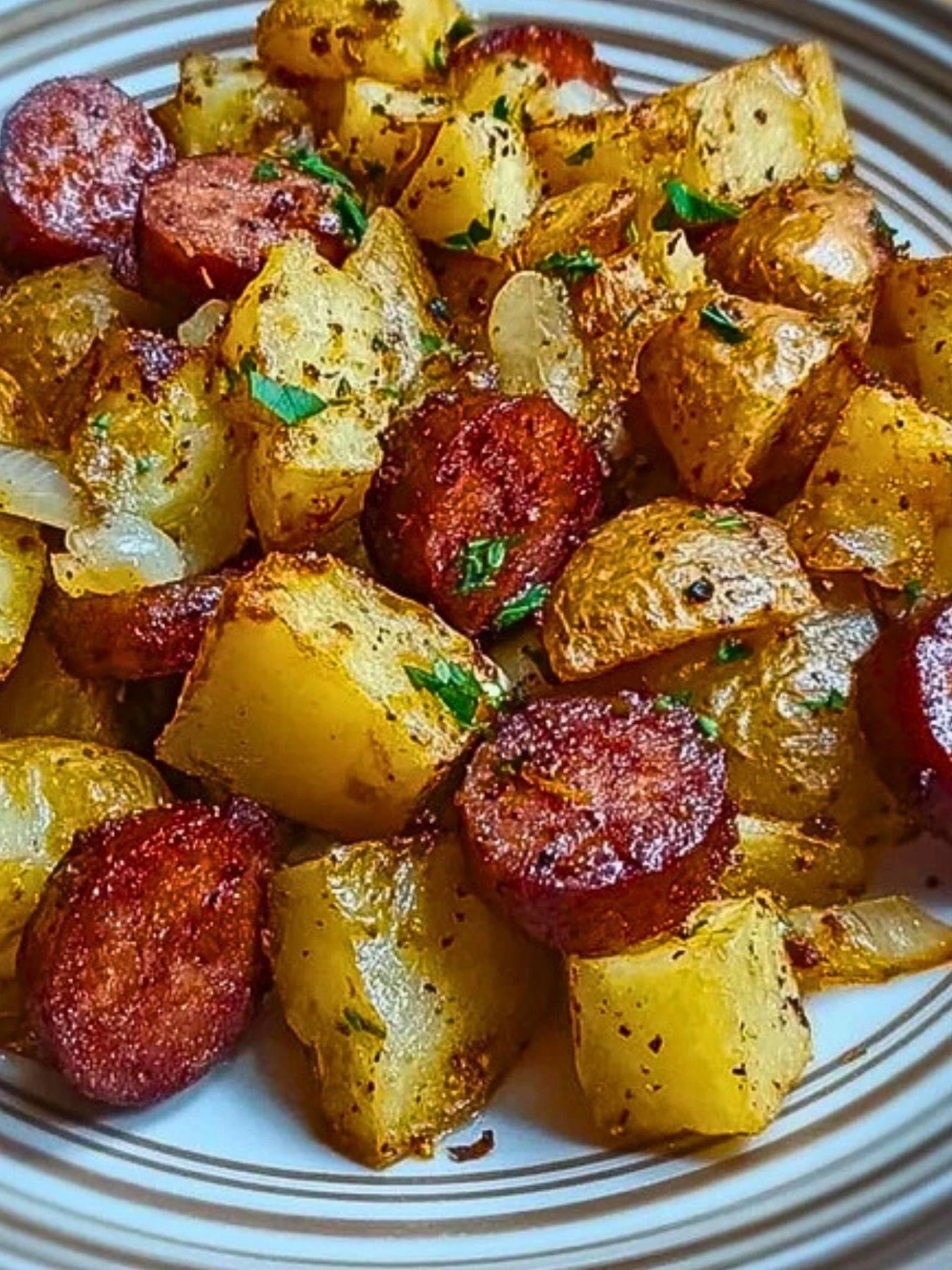 Fried Potatoes with Onions and Smoked Polish Sausage 2