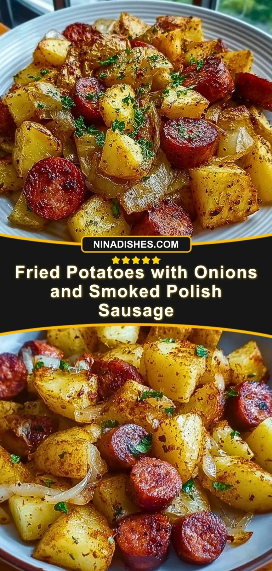 Fried Potatoes with Onions and Smoked Polish Sausage Pin 2