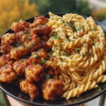 Garlic Butter Chicken Bites & Spicy Cajun Alfredo Twisted Pasta 1