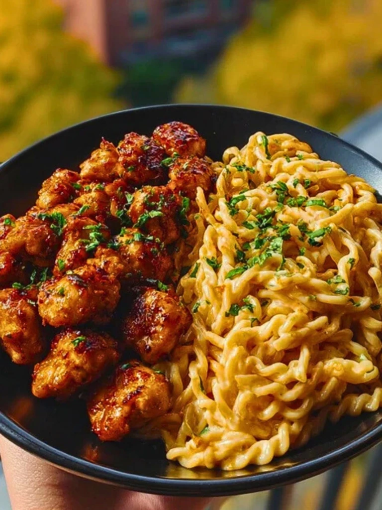 Garlic Butter Chicken Bites & Spicy Cajun Alfredo Twisted Pasta 2