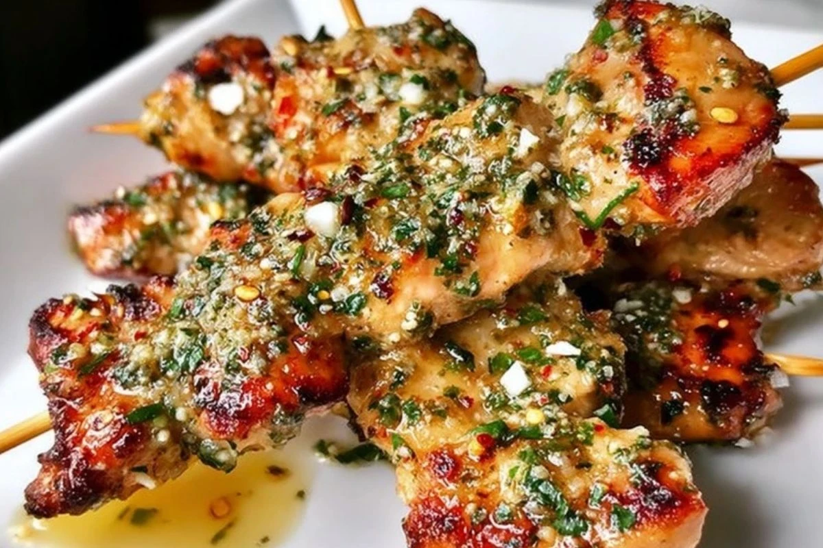 Garlic Parmesan Chicken Skewers