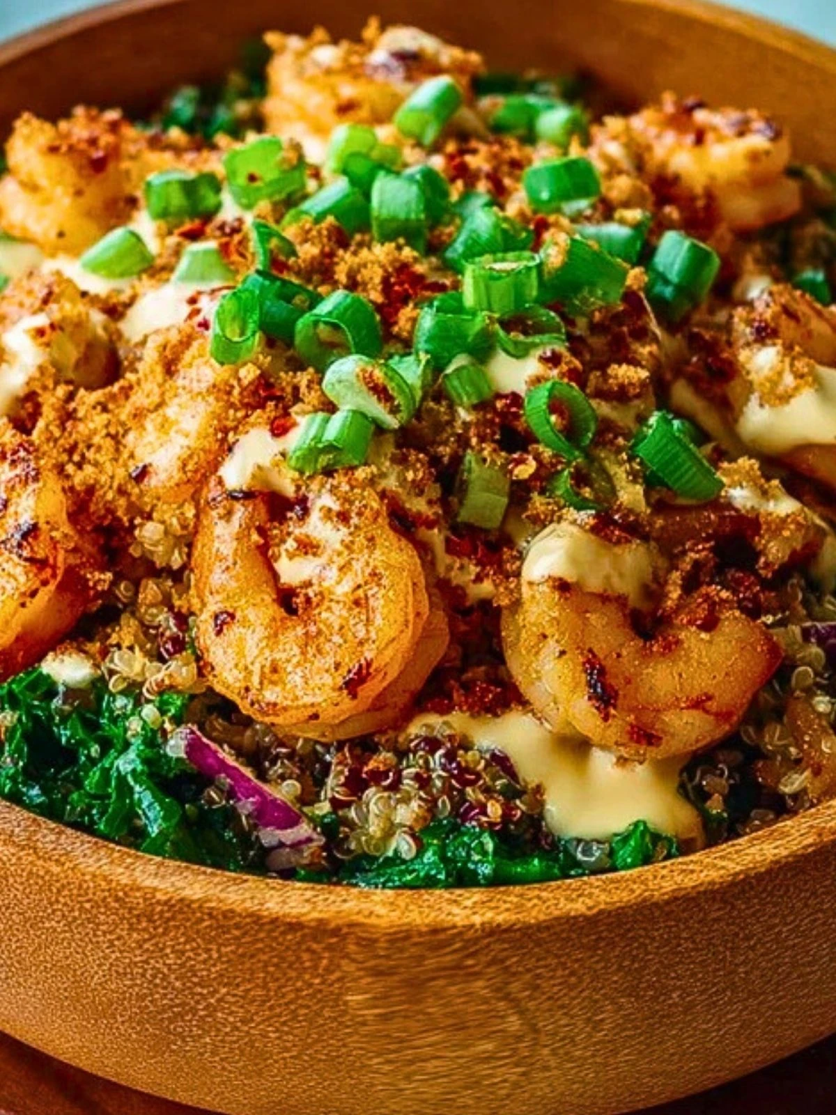 Garlic Shrimp Salad with Crispy Rice & Sesame Dressing (1)