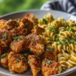 Hot Honey Garlic Chicken Bites & Cajun Alfredo with Crispy Broccoli Twists 1